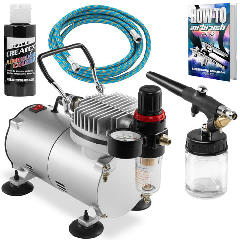 Hobby Airbrush Starter Kit with Black Paint